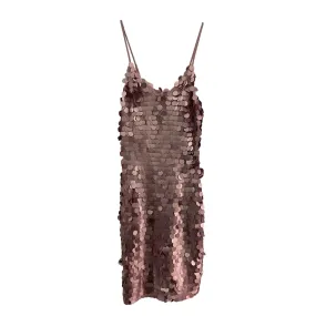 1.State Pink Metallic Sequin Women's Flapper Bodycon Tank Midi Dress NWT Size 0