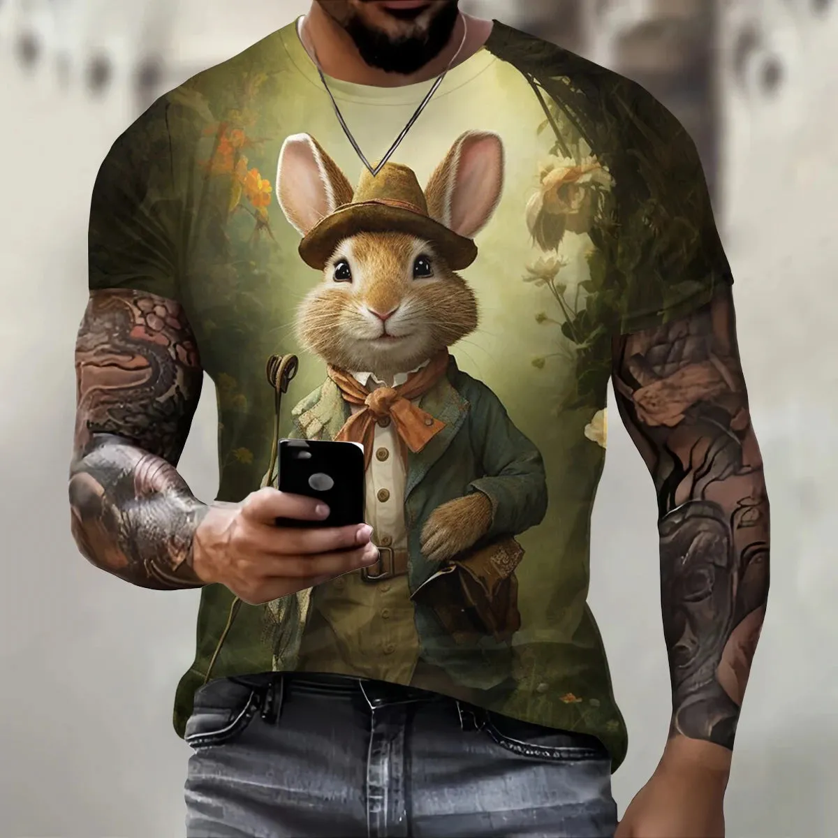 3D Loose Rabbit Print T.