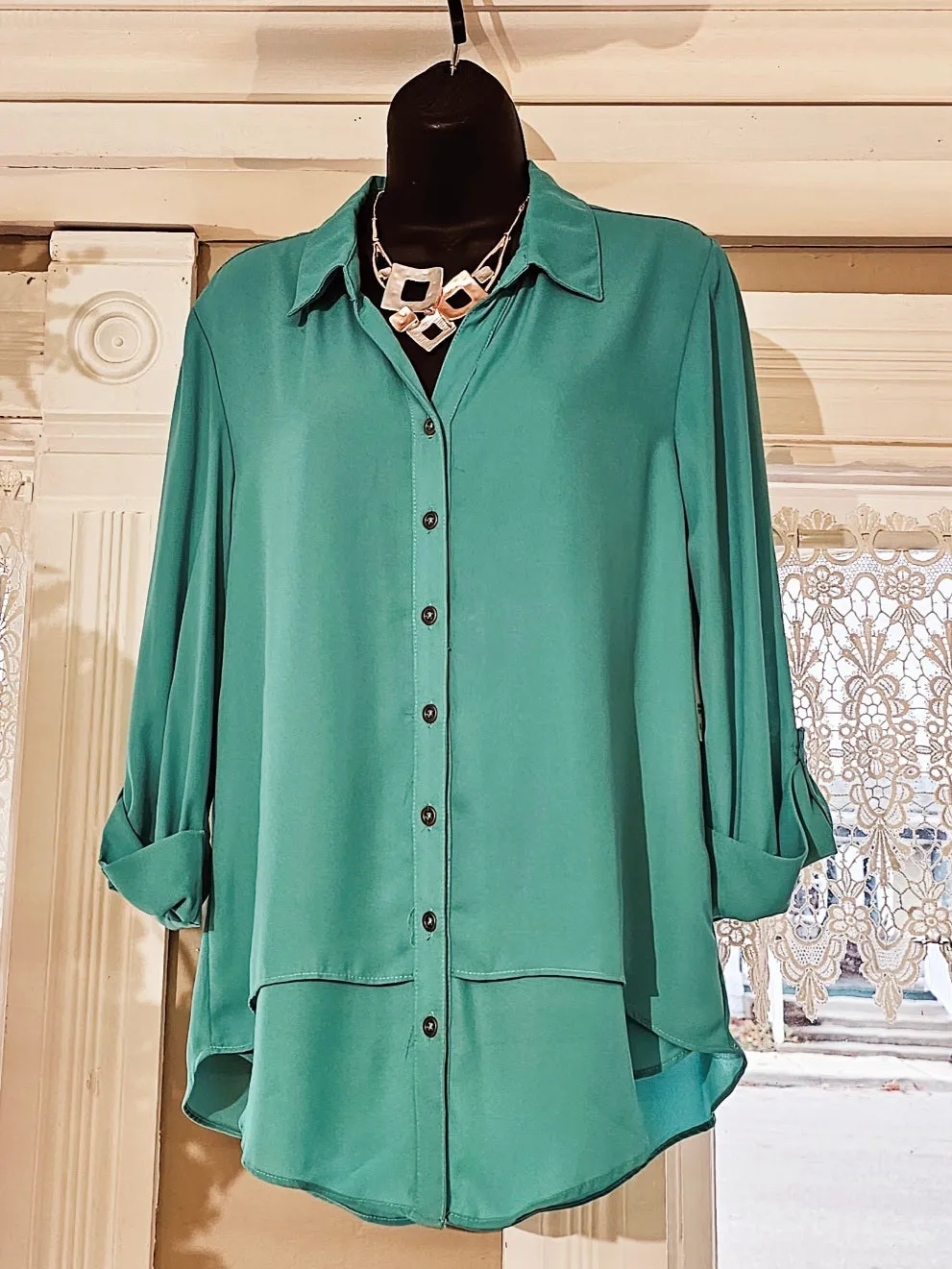 5 Color Ways - Double Layer Button-Front Shirt