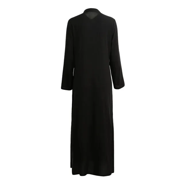 5XL Plus Size Vestidos 2018 Spring Fashion Women Sexy Casual Shirt Dress Long Sleeve Deep V Neck Split Solid Long Maxi Dress
