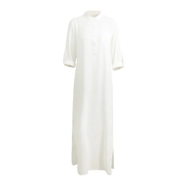 5XL Plus Size Vestidos 2018 Spring Fashion Women Sexy Casual Shirt Dress Long Sleeve Deep V Neck Split Solid Long Maxi Dress