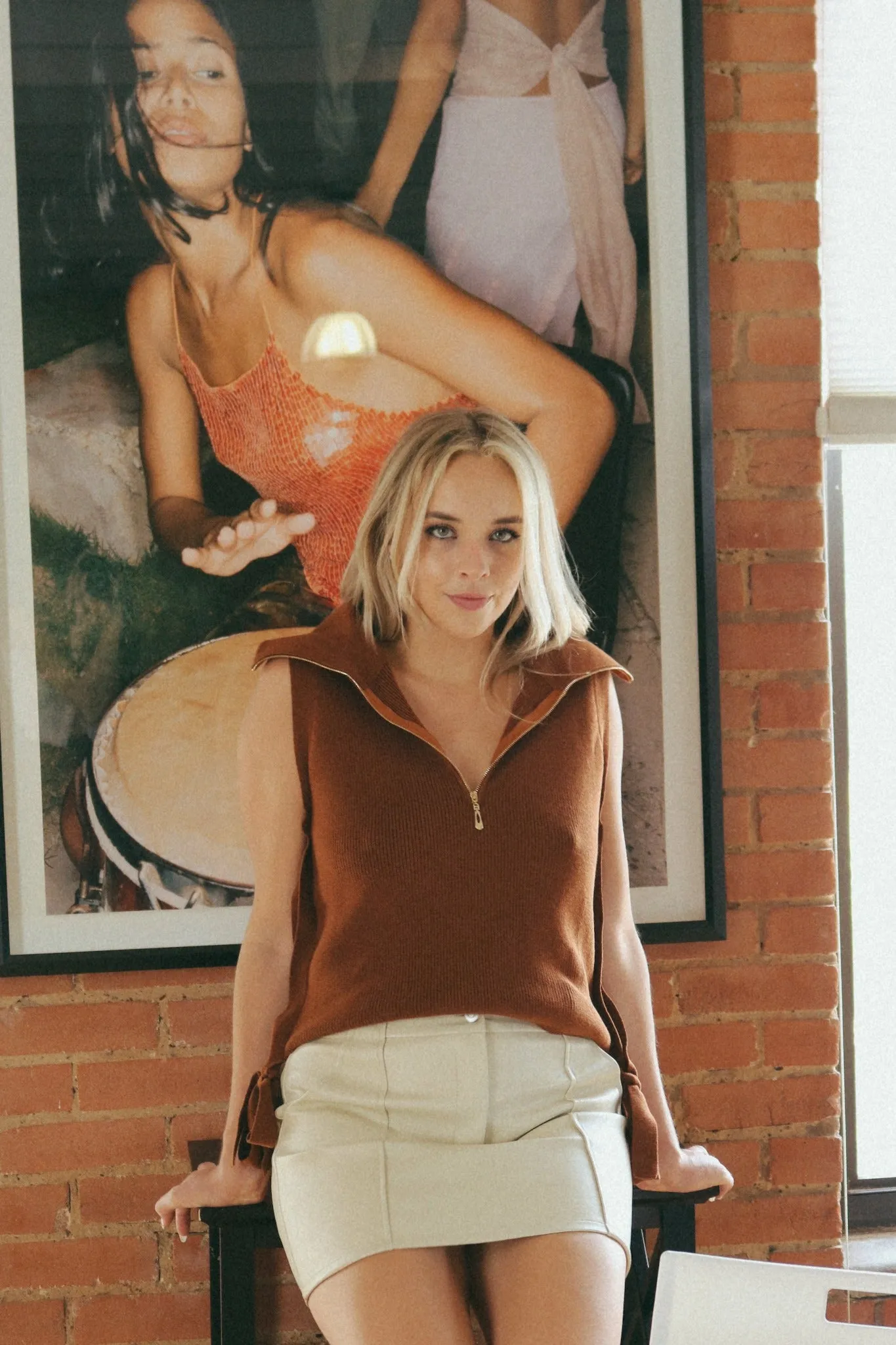 Amelie Sweater Vest | Camel