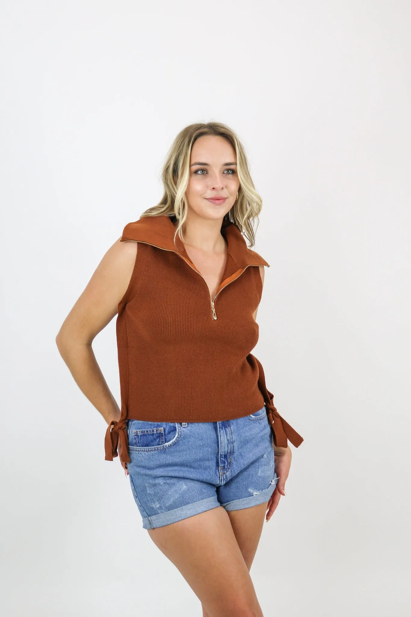 Amelie Sweater Vest | Camel
