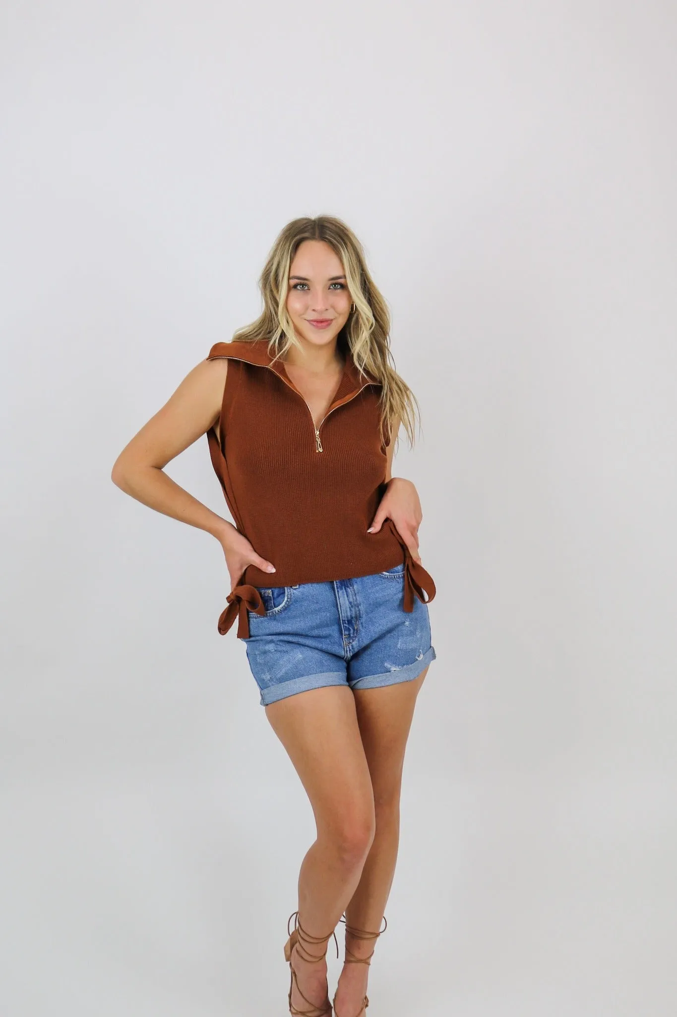 Amelie Sweater Vest | Camel
