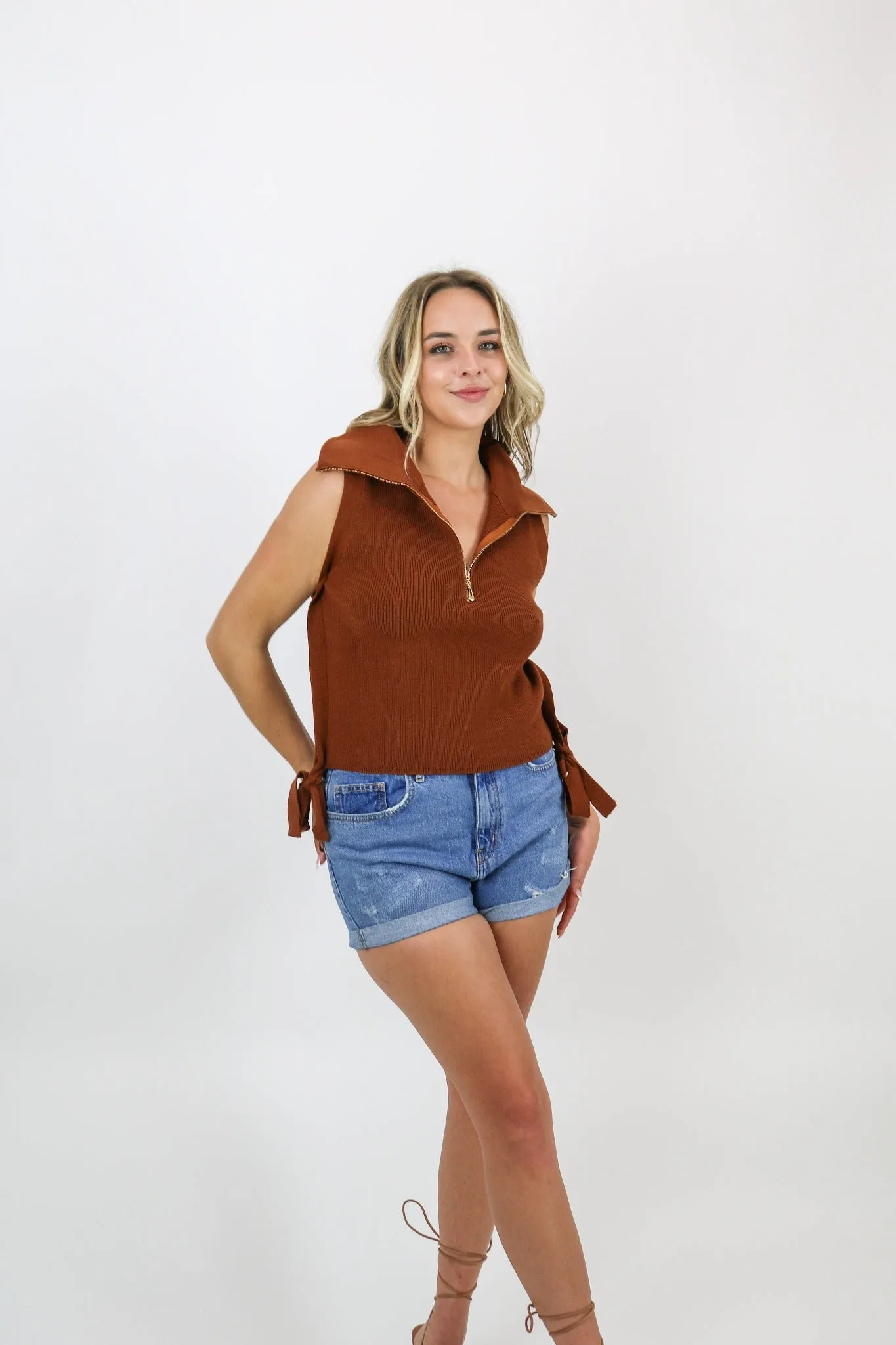 Amelie Sweater Vest | Camel