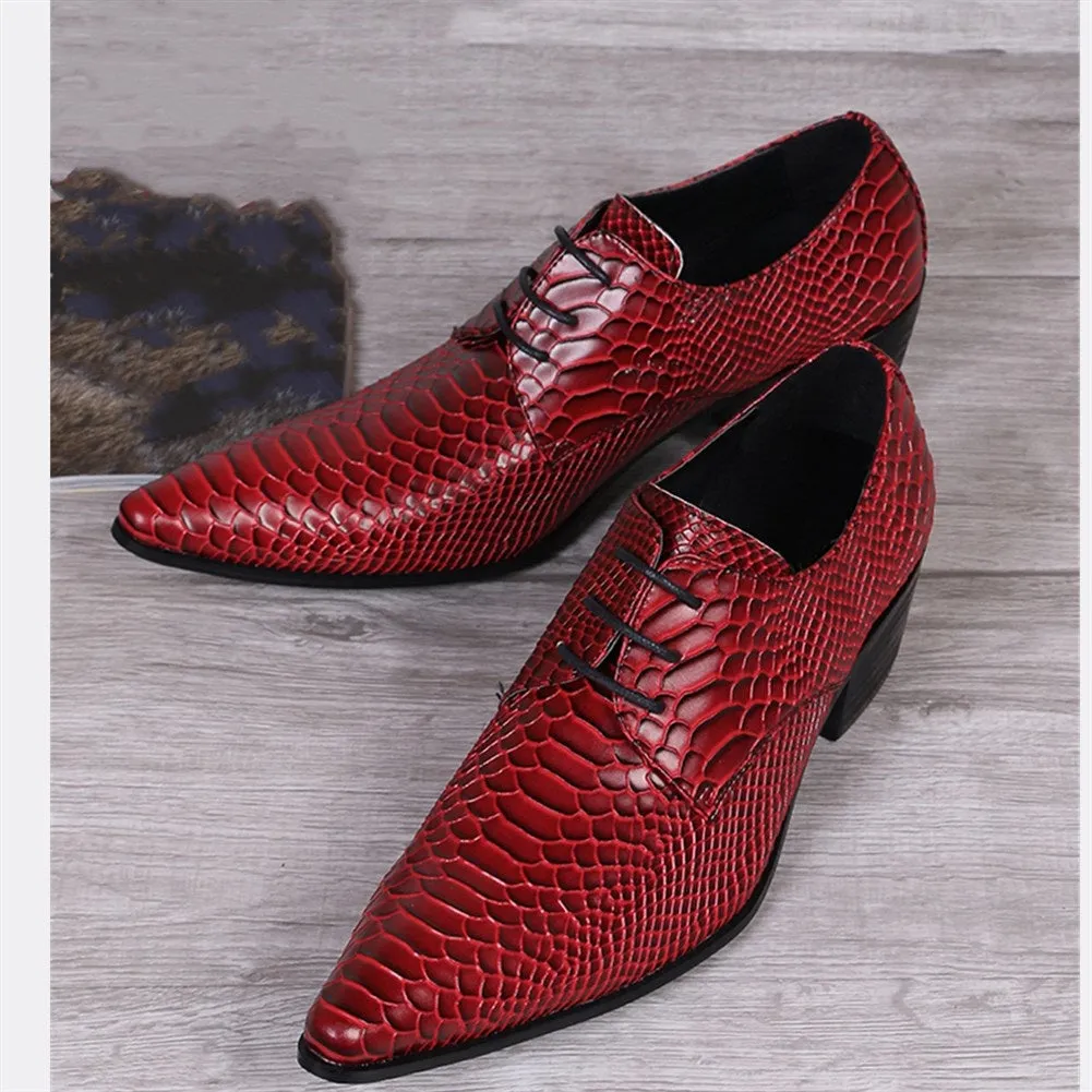 Animal Pattern Lace up Mens Oxford Shoes