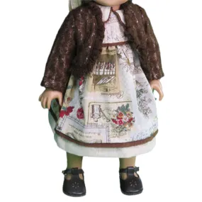 Antique Printed Dress with Sweater for 18-inch dolls