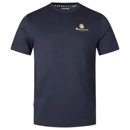 Aquascutum Active Small Logo T-Shirt: NAVY