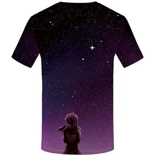 Aurora T shirts Men Cartoon Tshirts Cool Galaxy Space Shirt Print Harajuku Tshirt Printed Beautiful Tshirts Novelty Short Sleeve