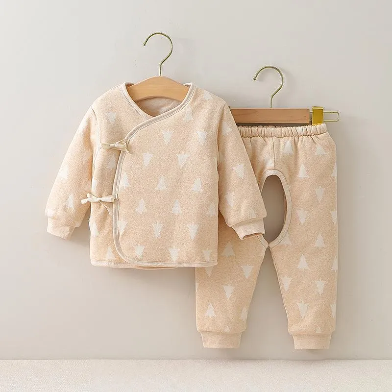Autumn and winter lace-up kimono two-piece home down cotton-padded jacket coat