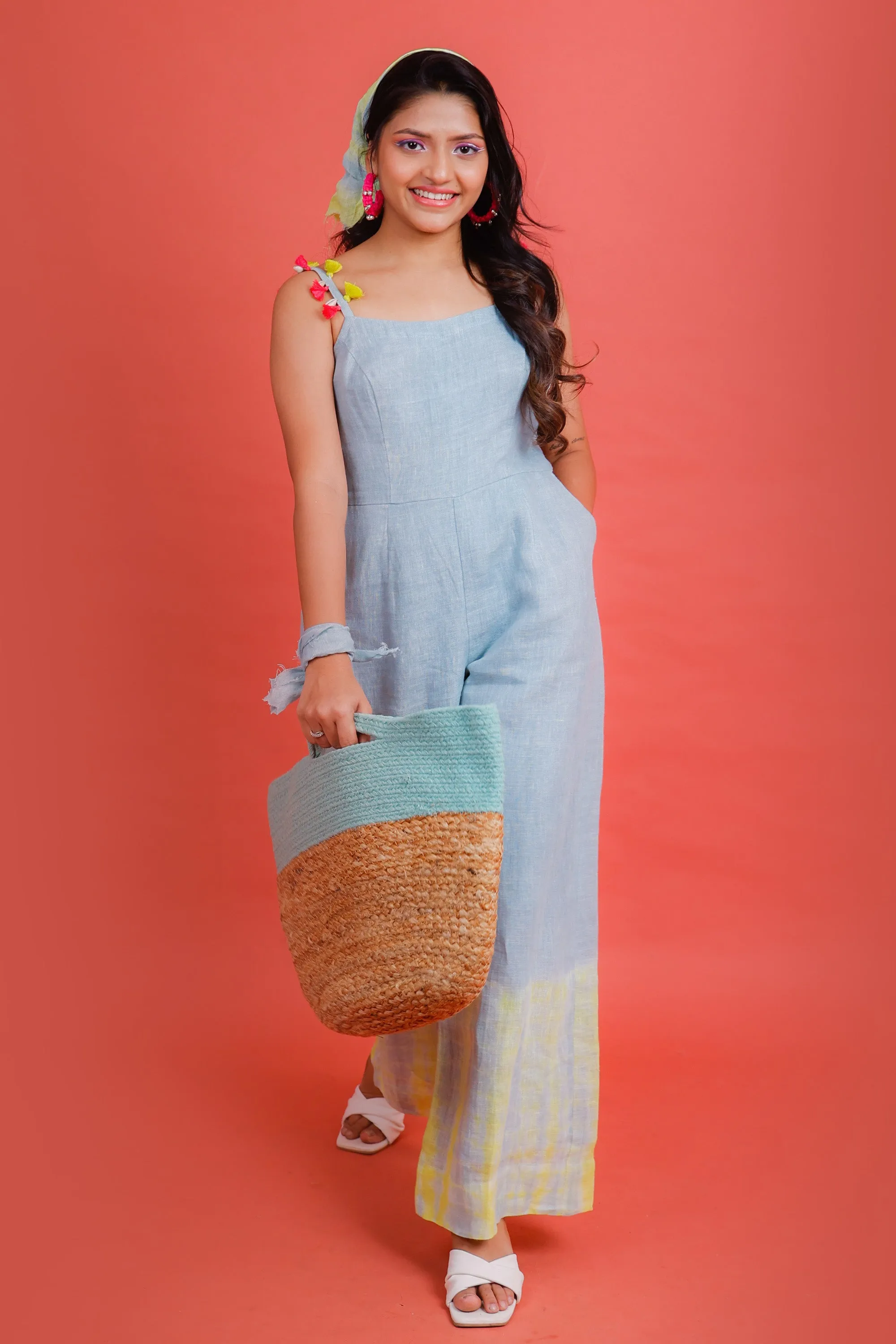 Azure Blue to Lime Jumpsuit - Pinash