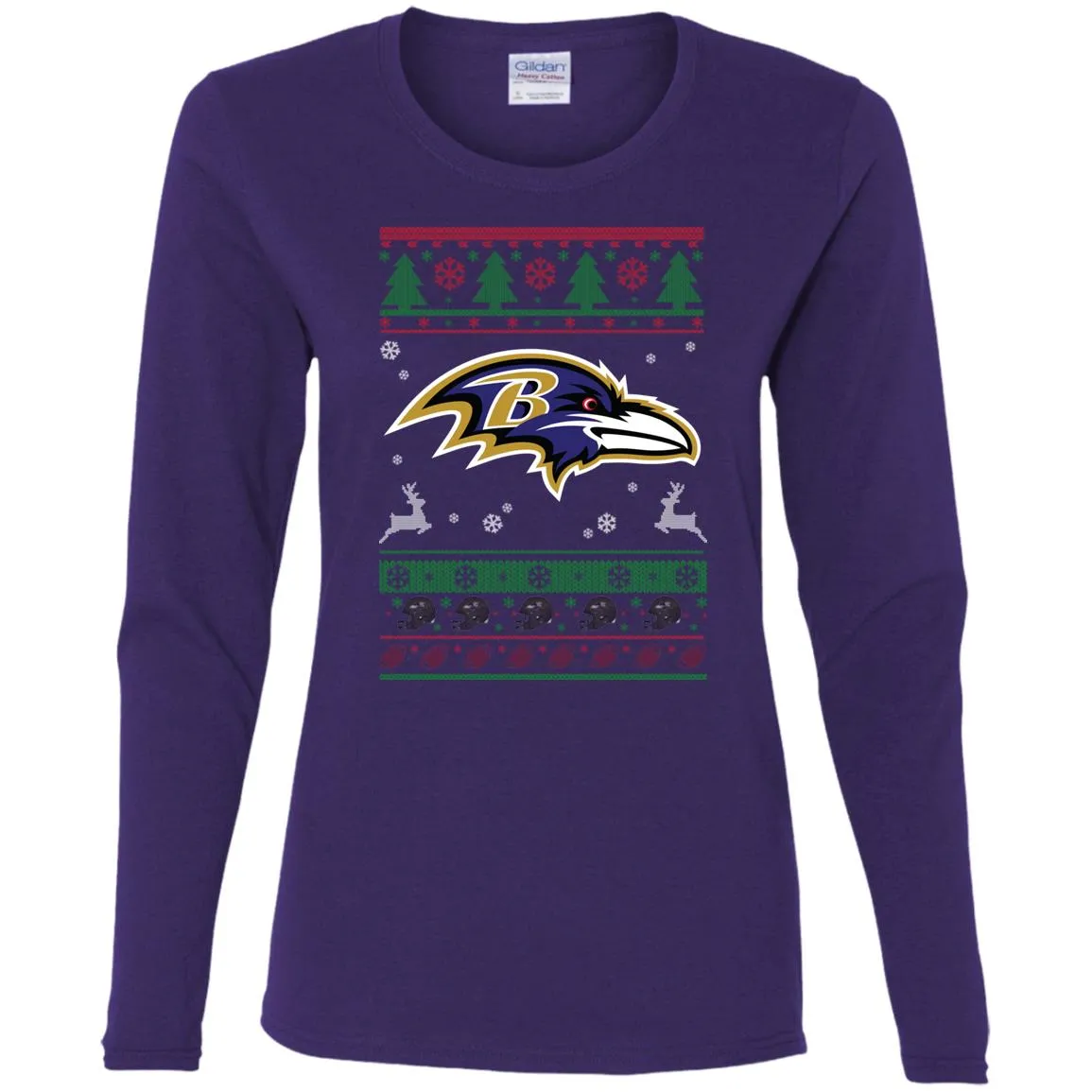 Baltimore Ravens Logo Football Teams Ugly Christmas Sweater Women Long Sleeve Shirt