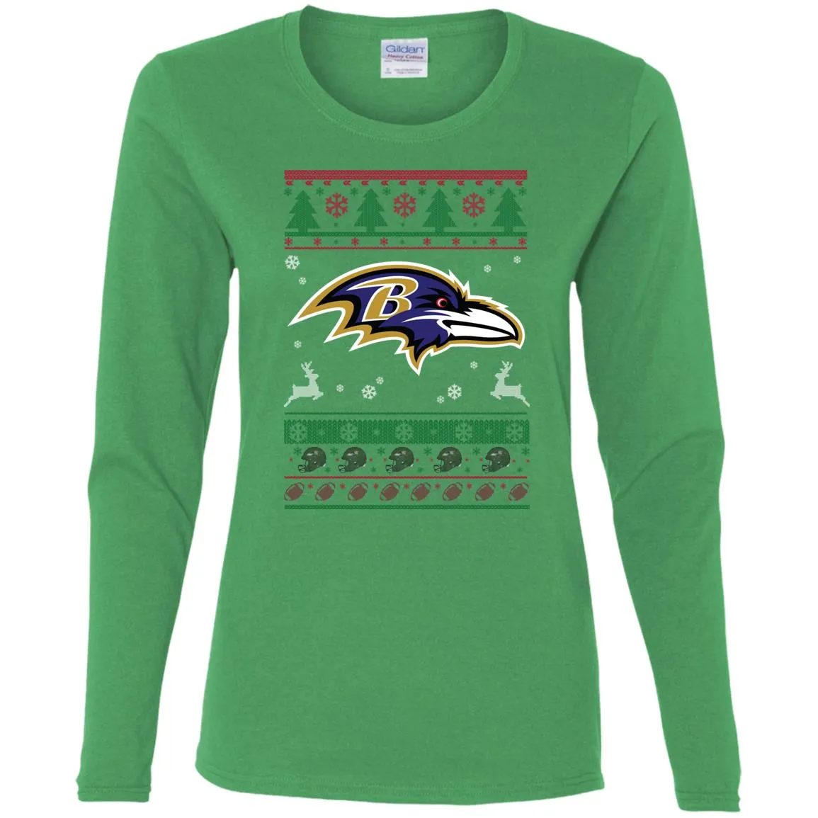 Baltimore Ravens Logo Football Teams Ugly Christmas Sweater Women Long Sleeve Shirt