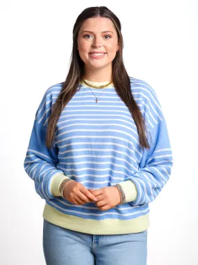 Beauty In Everyday Color Block Edge Striped Knit Top