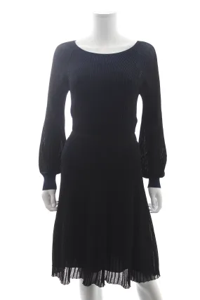 Blumarine Metallic Ribbed Knit Dress