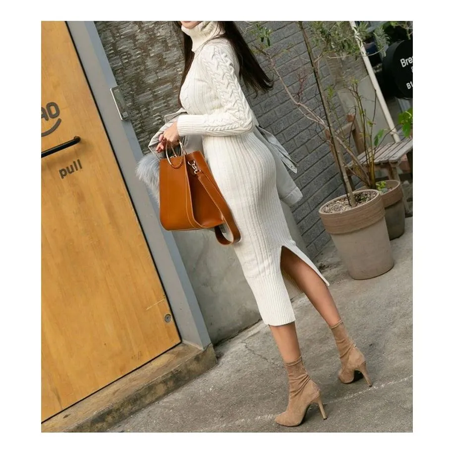 Bodycon Turtleneck Knitted Dress