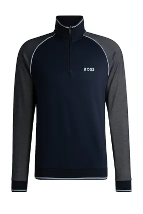 Boss Quarter Zip Track Suit Jacket Dark Blue
