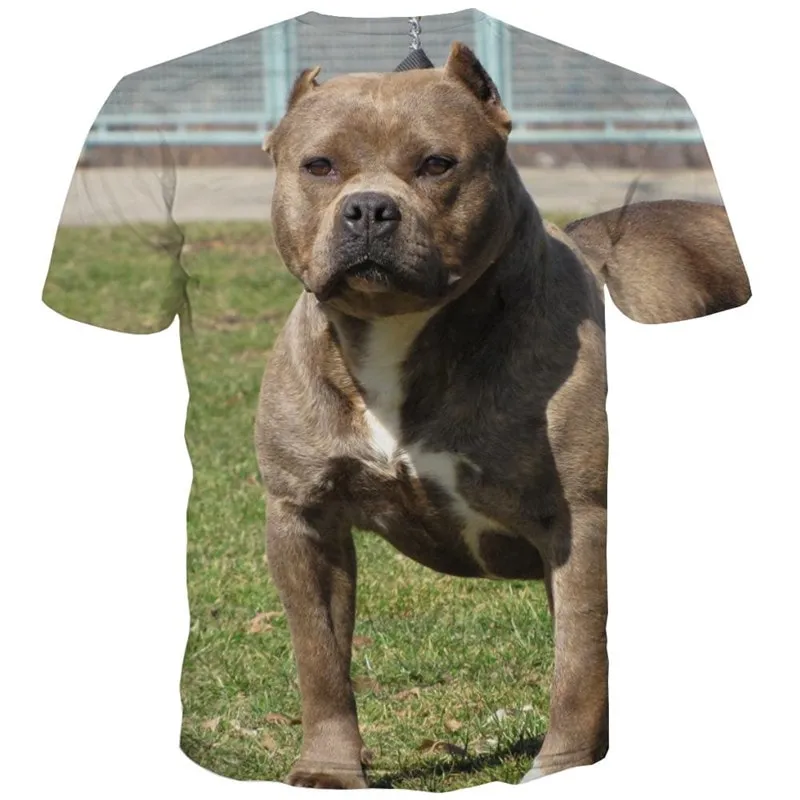 Bulldog t shirt dog Puppy Cute animal Hip hop tshirt 3D Casual big Smart dogs male art costume