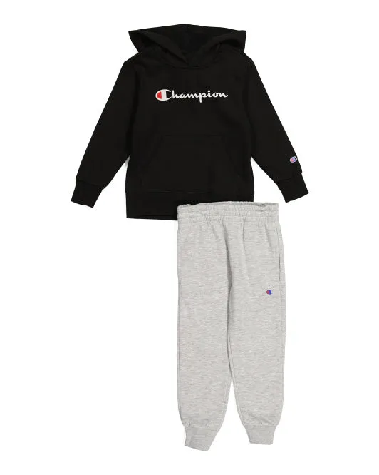 Champion Little Boy 2pc Signature Fleece Hoodie And Jogger Set