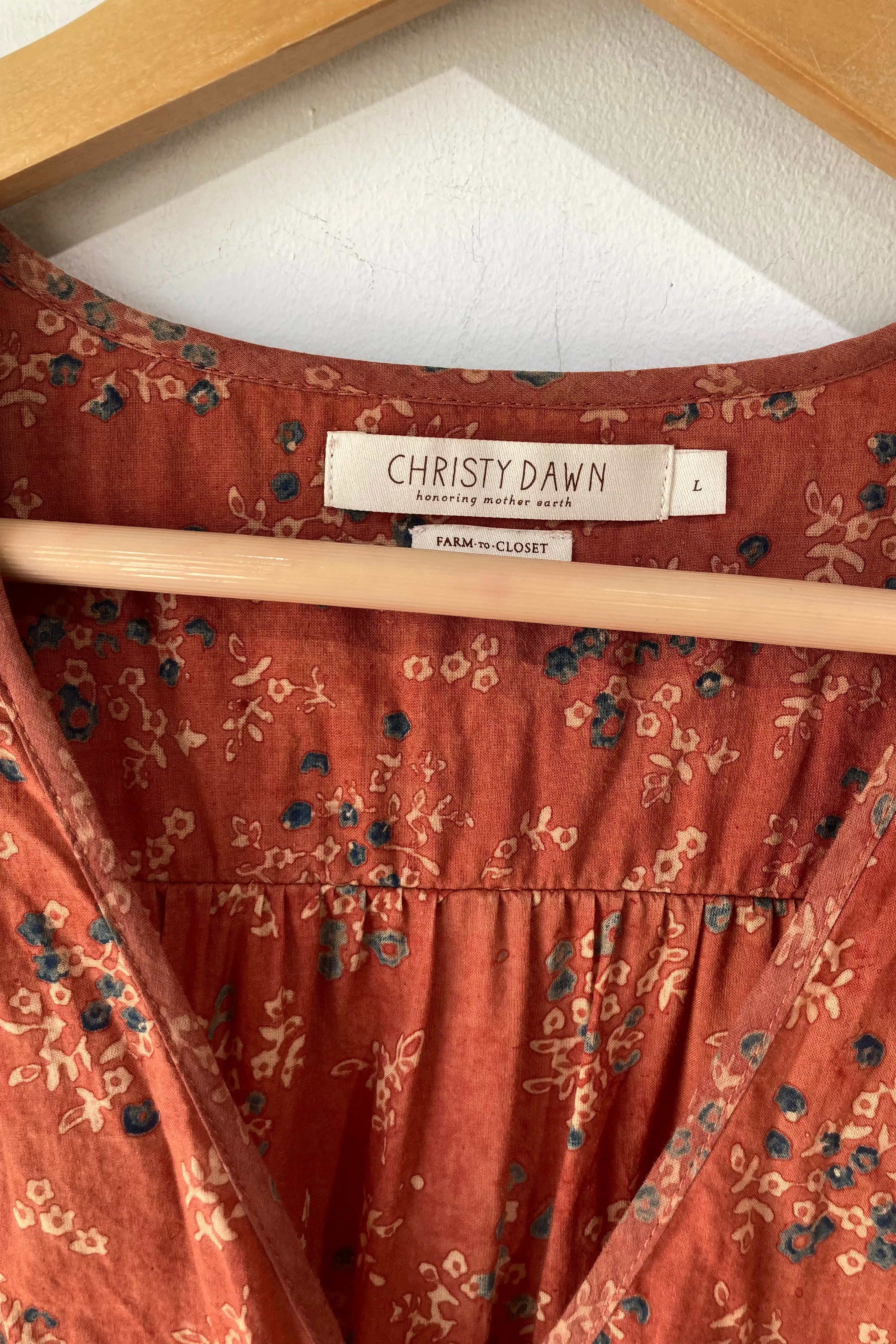 Christy Dawn Rust Floral Dress L