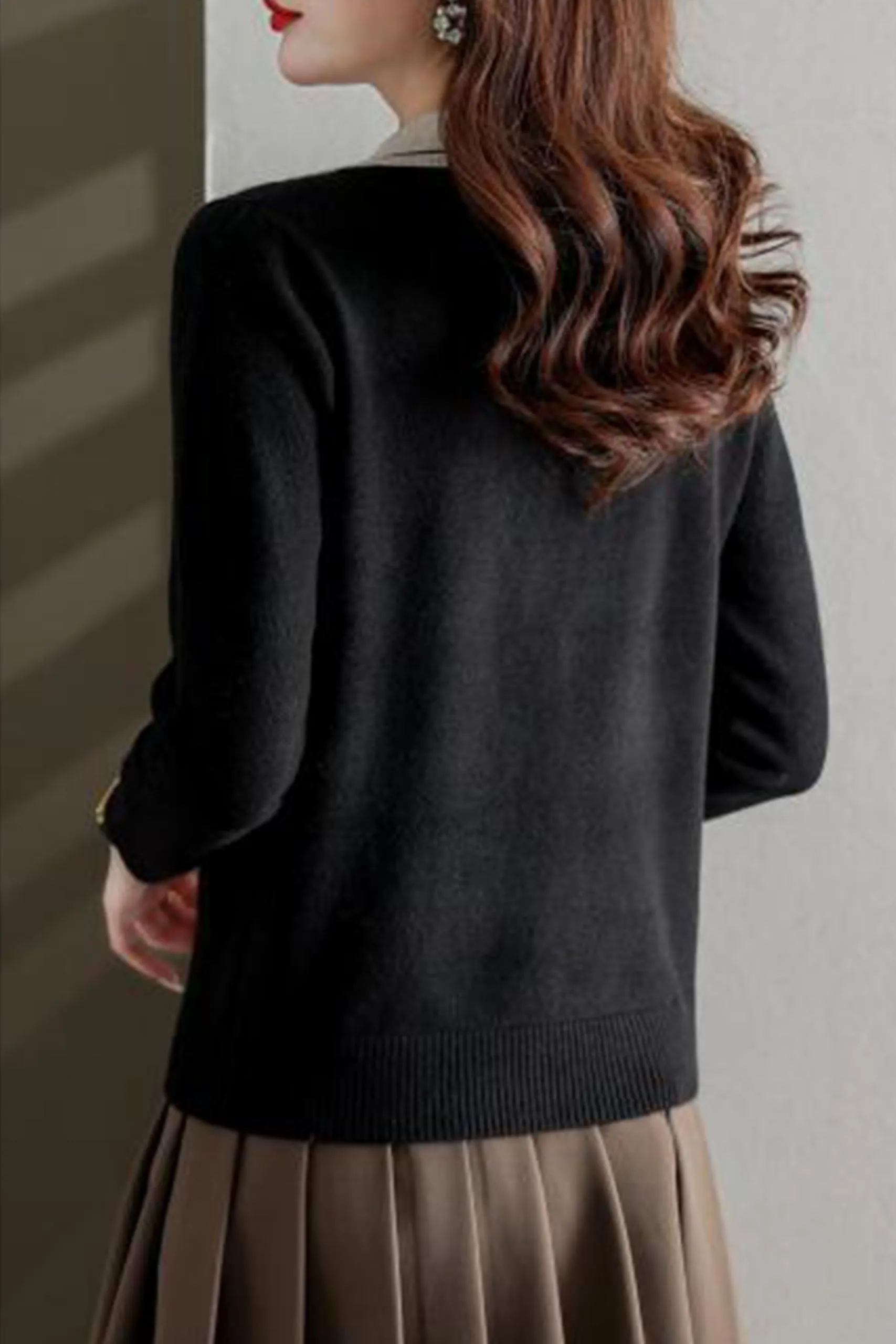 Collar Shirt V-Neck Patchwork Blouse Top