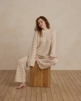 CROCHET KNIT PULLOVER | NATURAL
