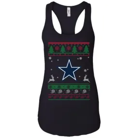 Dallas Cowboys Logo Football Teams Ugly Christmas Sweater Women Tank