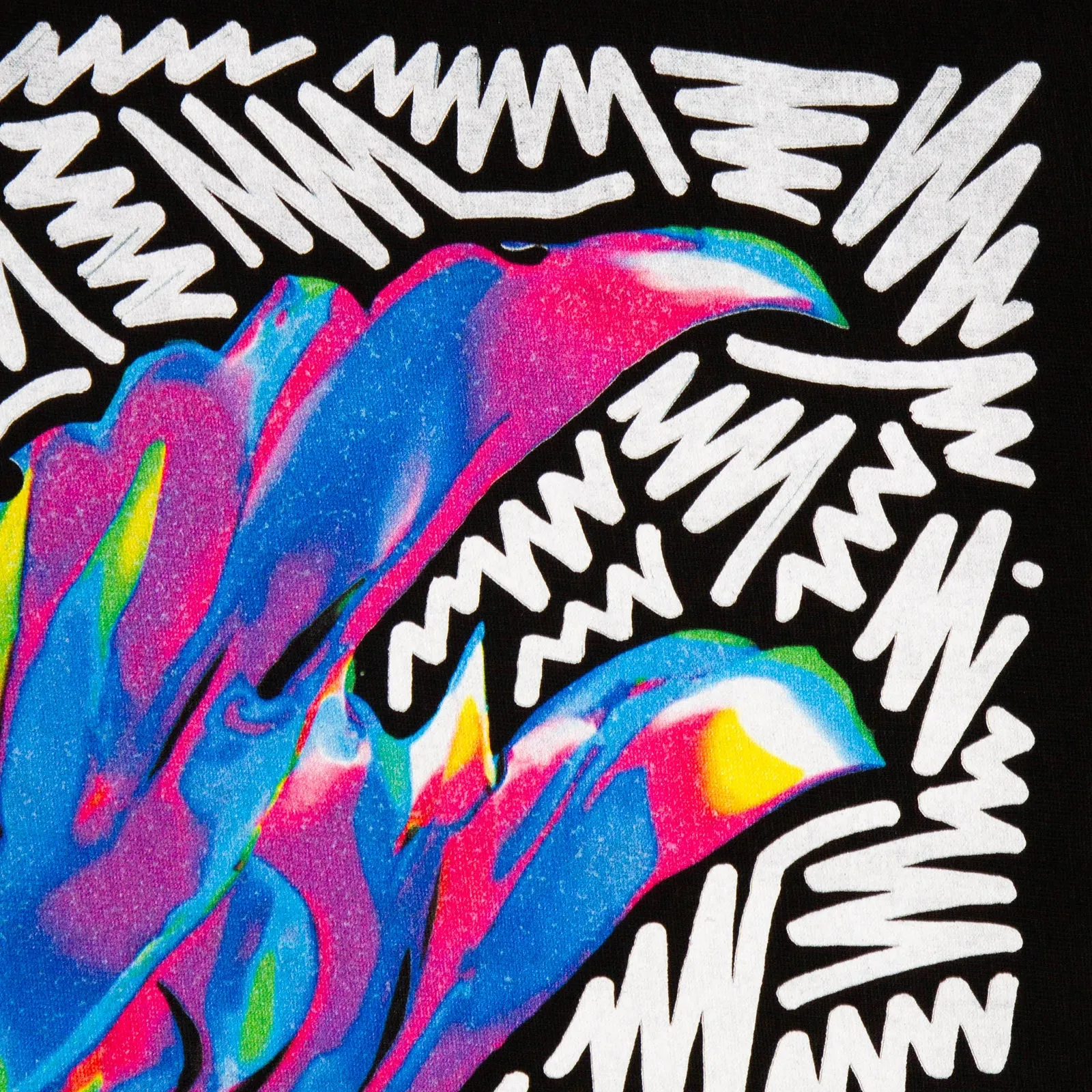 Doodle Dove Front Print - Tshirt - Black