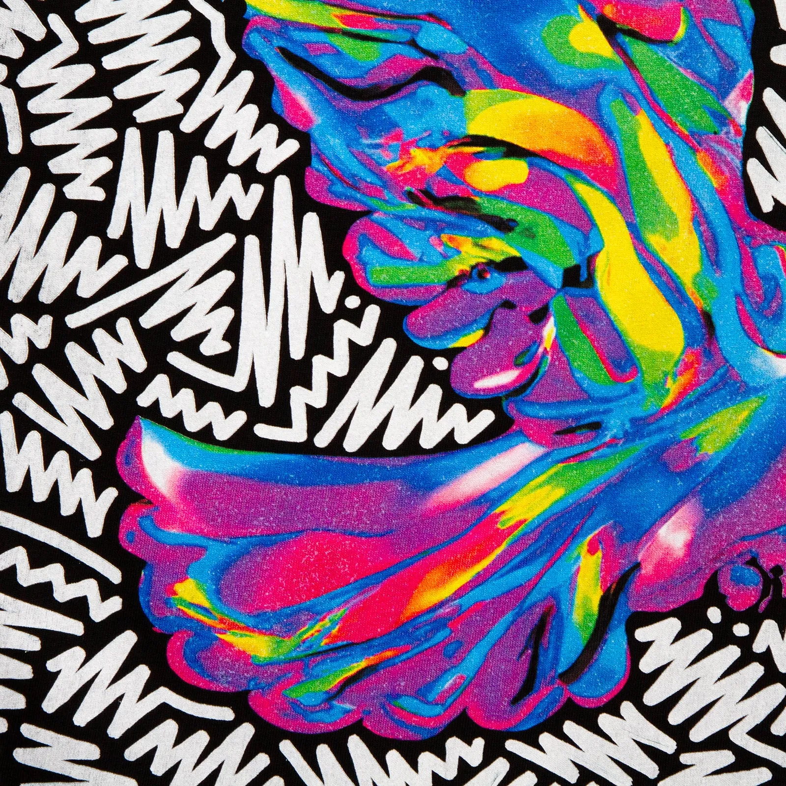 Doodle Dove Front Print - Tshirt - Black