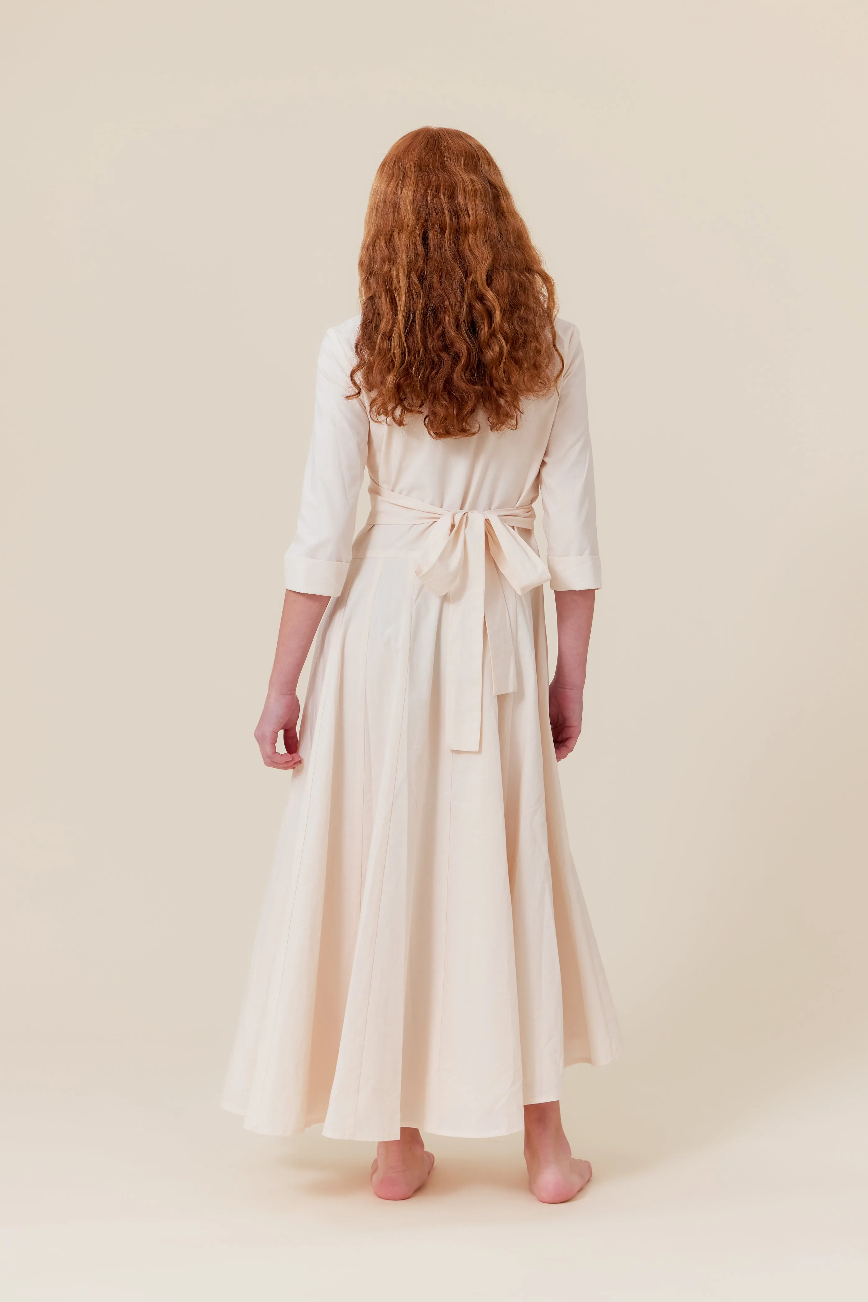dress midi over wrap - peach