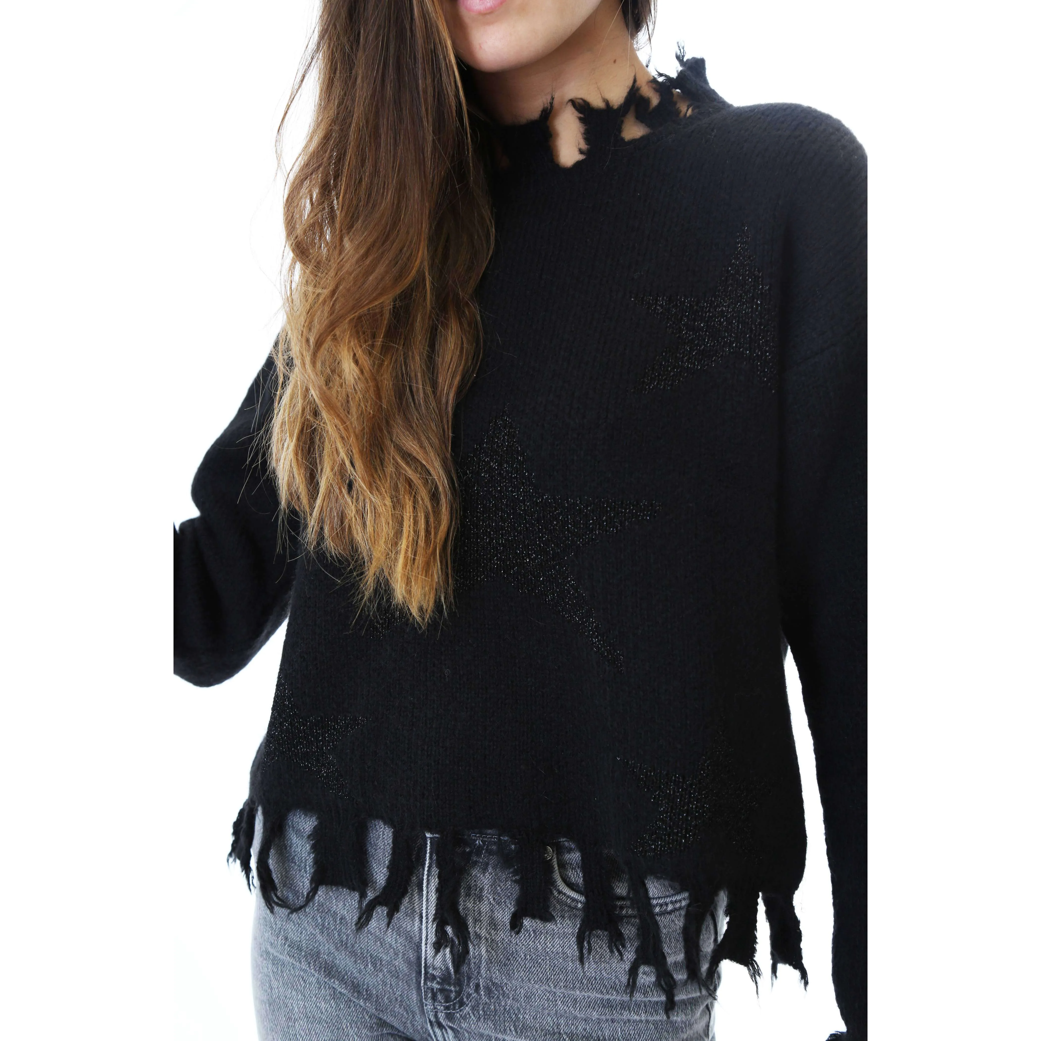 Fabrik London Donna Maglia Pullover Starry Shelby Black