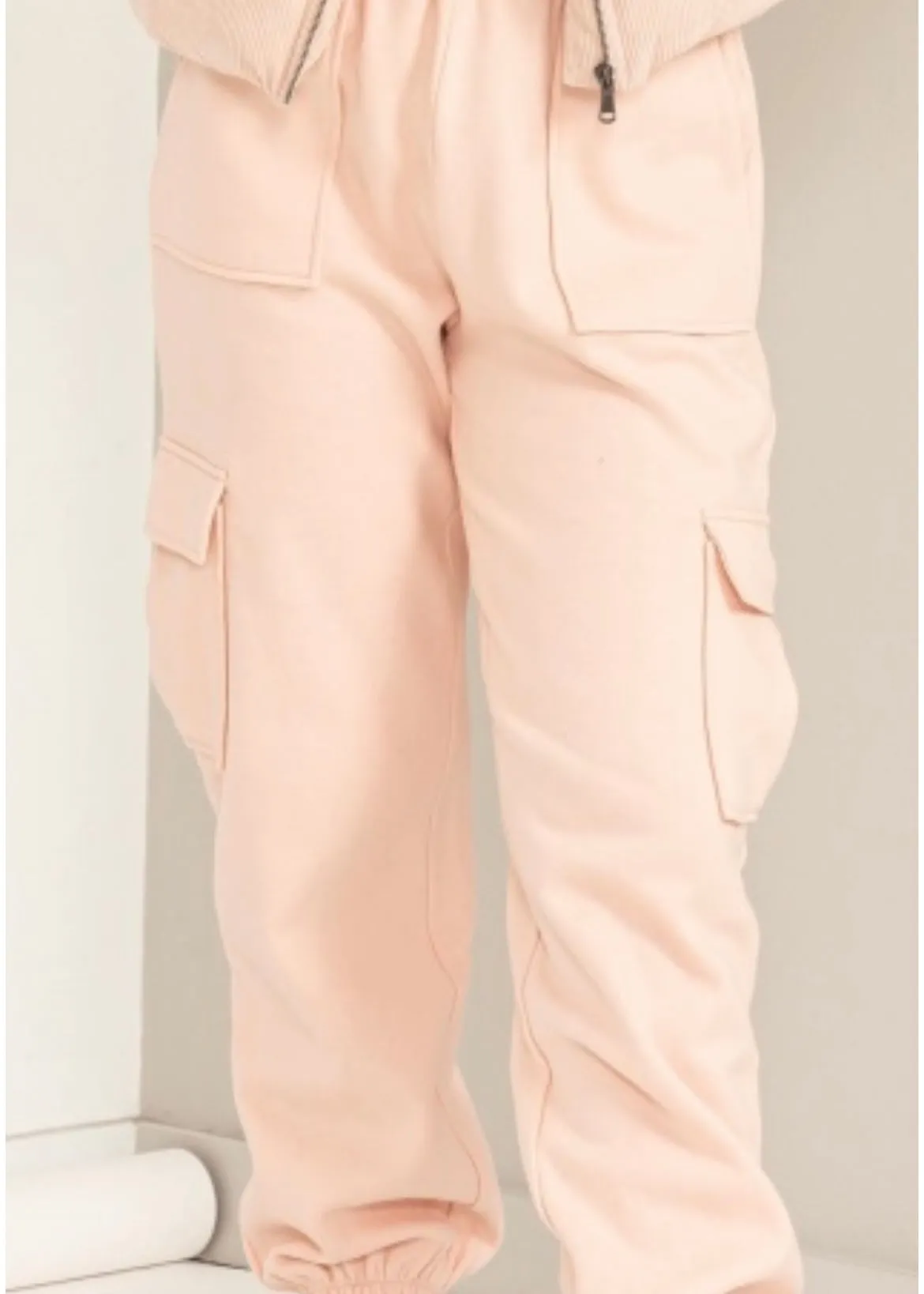 fleece cargo jogger