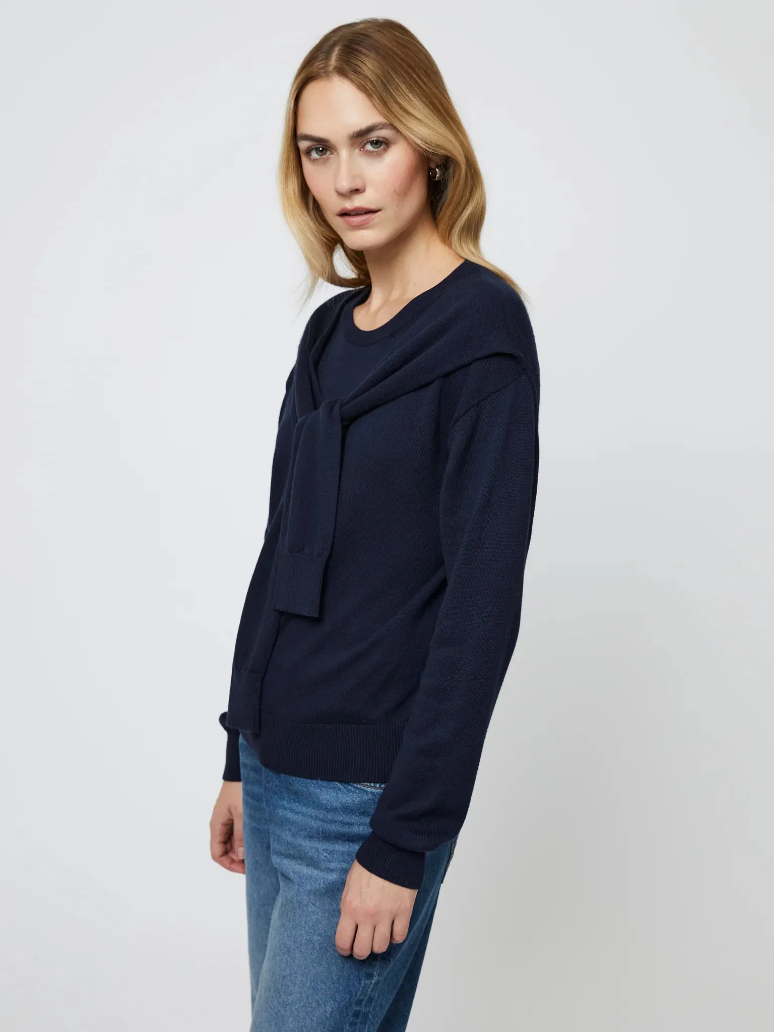 French Connection Cashmere Blend Tie Sweater