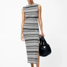 French Connection Sasia Rib Stripe Sleeveless Dress