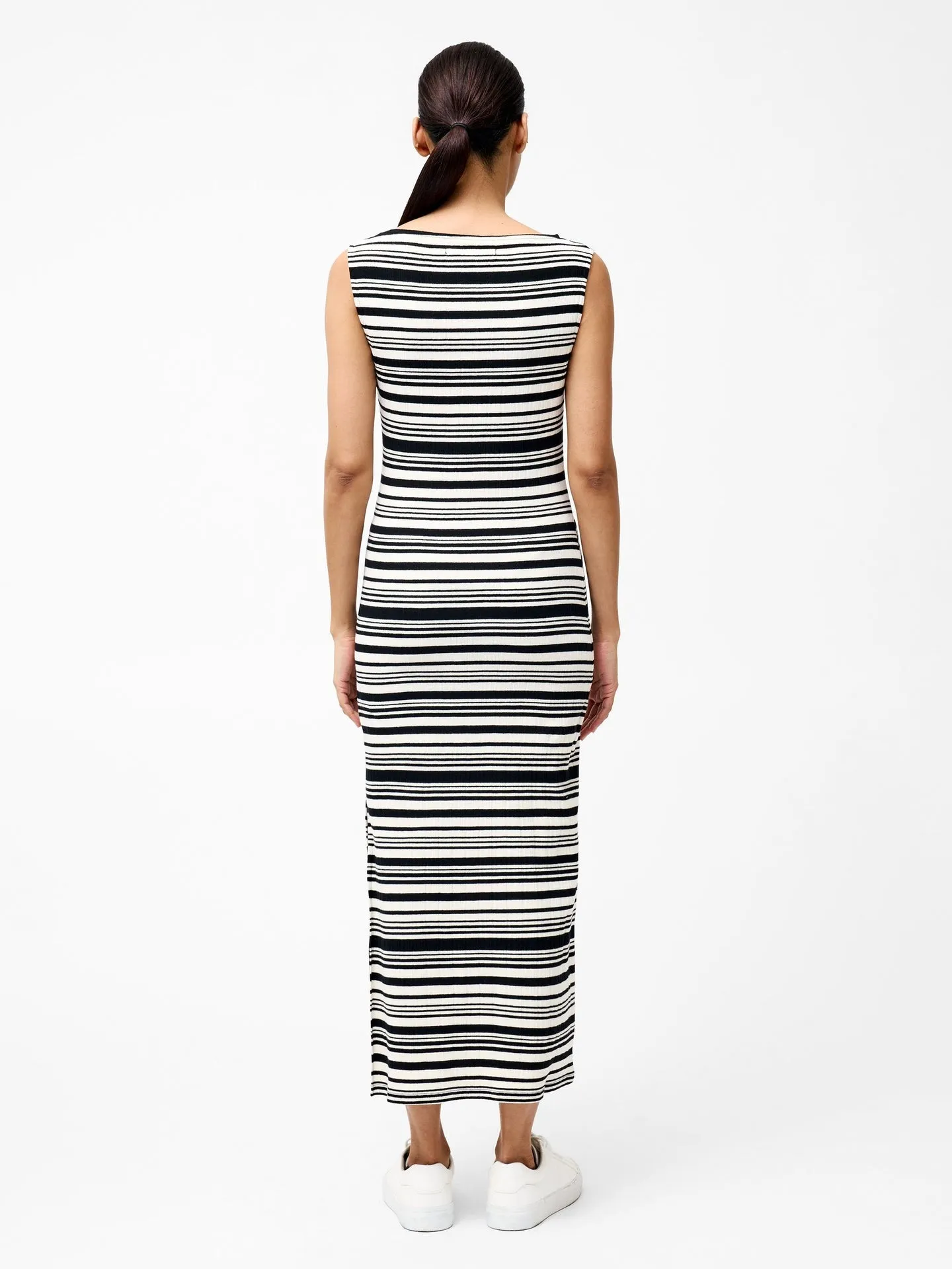 French Connection Sasia Rib Stripe Sleeveless Dress