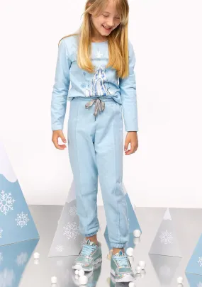 Girl's Bluish Joggers