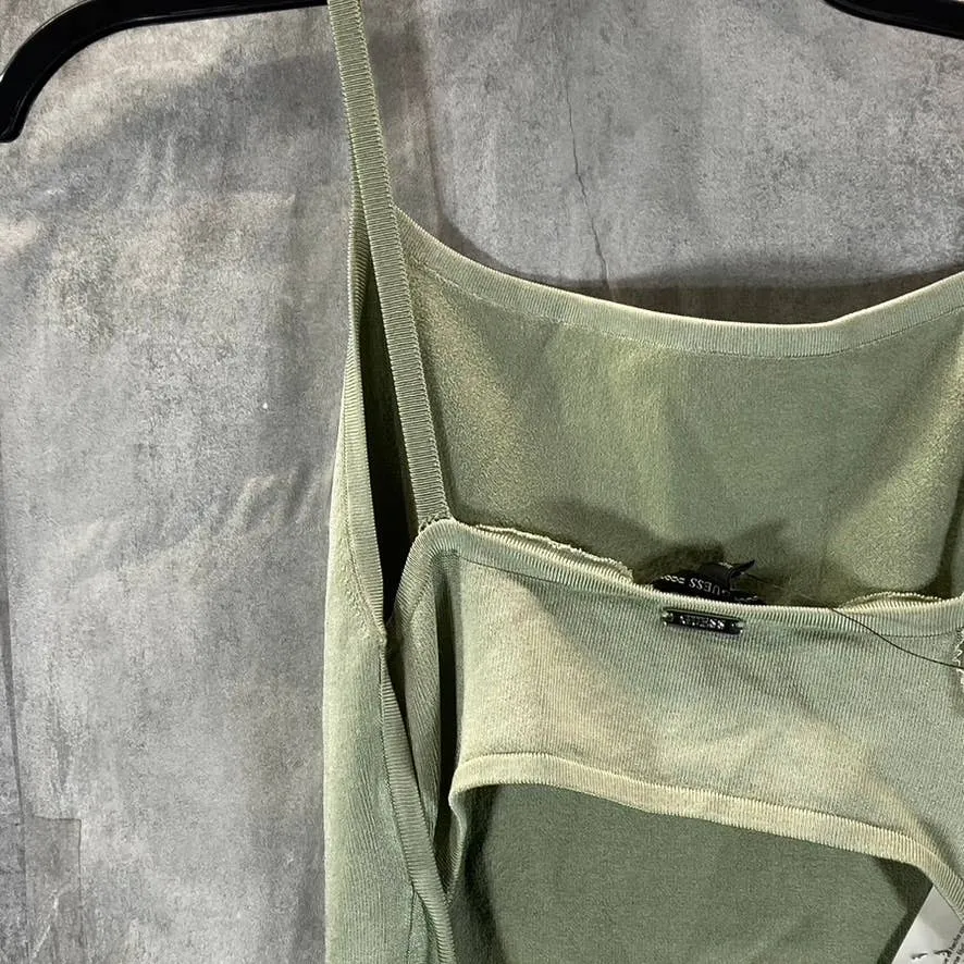 GUESS Women's Dried Sage Jen Cutout-Back Sleeveless Bodycon Mini Dress SZ XS