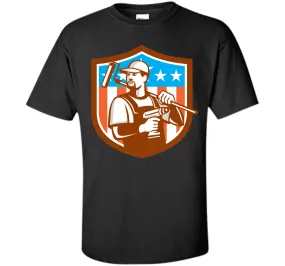 Handyman Cordless Drill Paintroller Crest Flag Retro T-Shirt