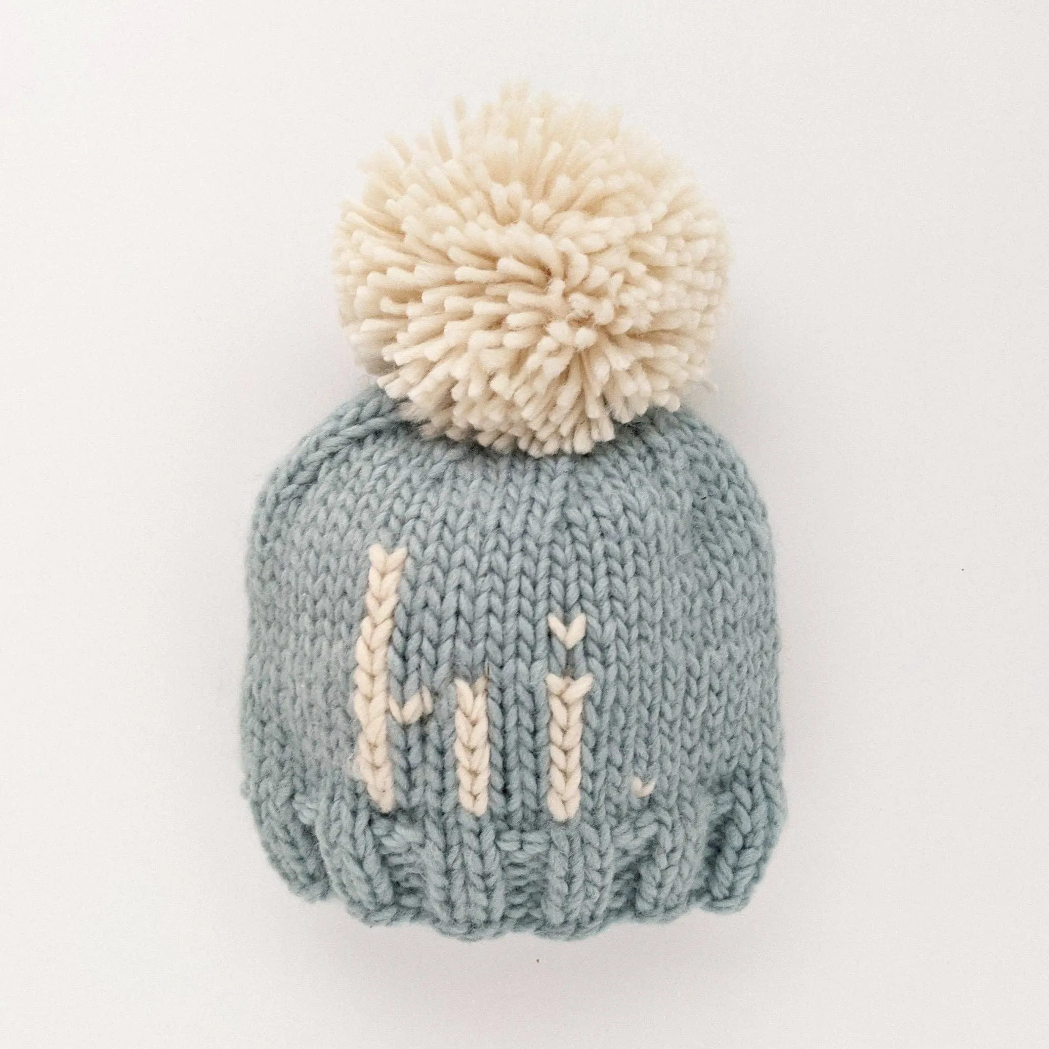 Hi Toddler and Baby Hand Knit Beanie Hatin Surf Blue