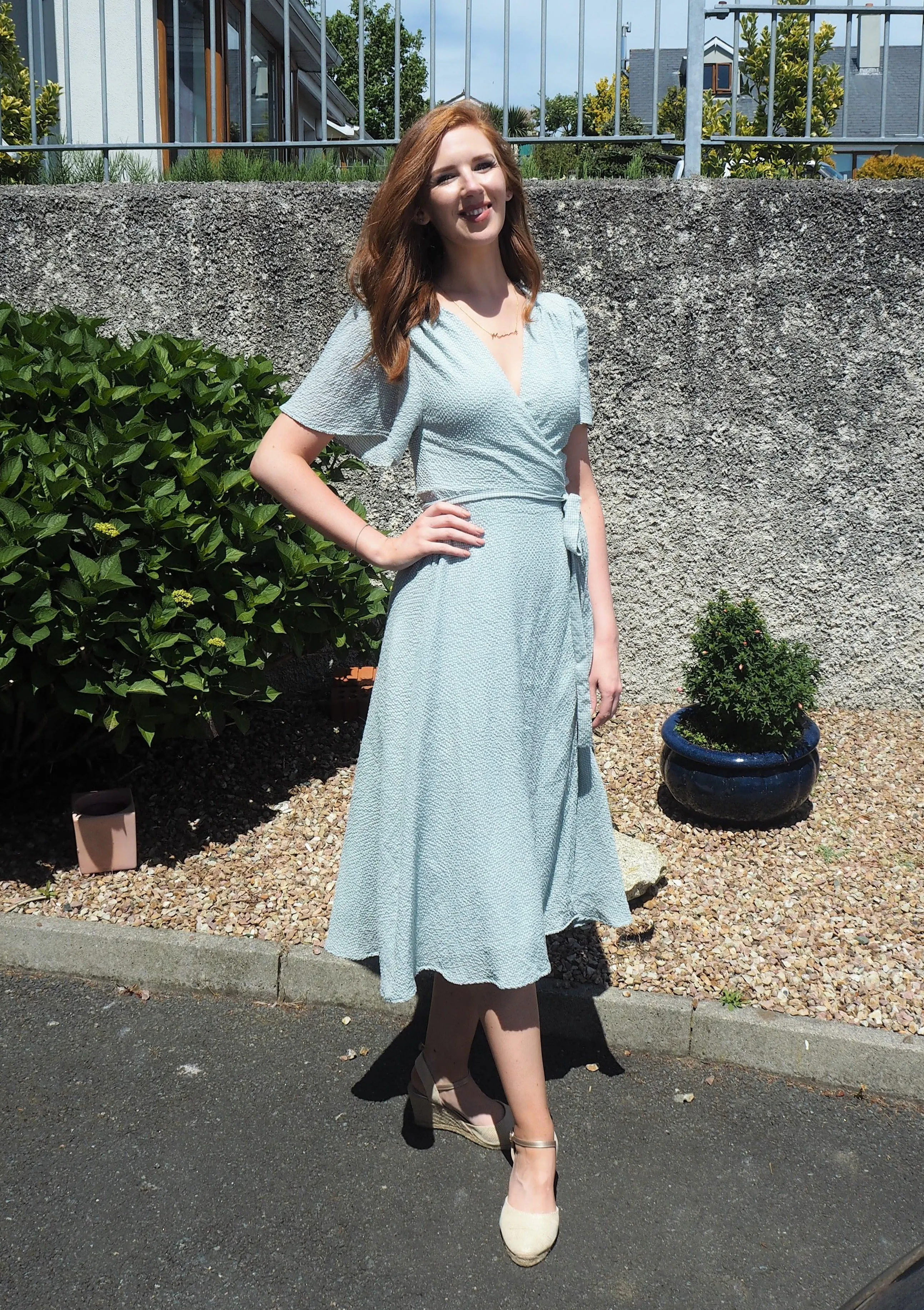 Light Blue Wrap Dress