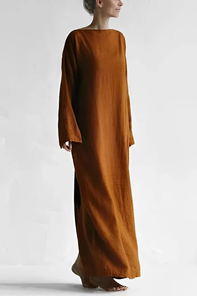 Linen Wrap Maxi Dress