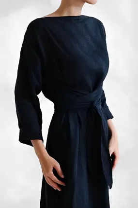 Linen Wrap Maxi Dress