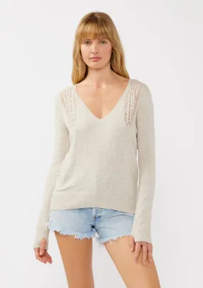 Long Sleeve Distressed Pullover Sweater