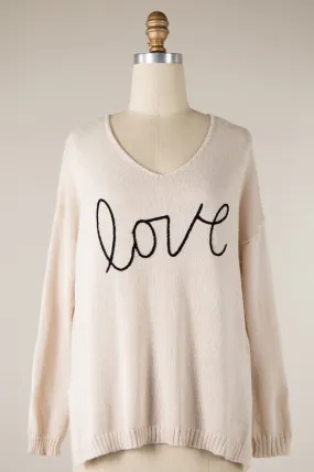 Love Script Knit Sweater