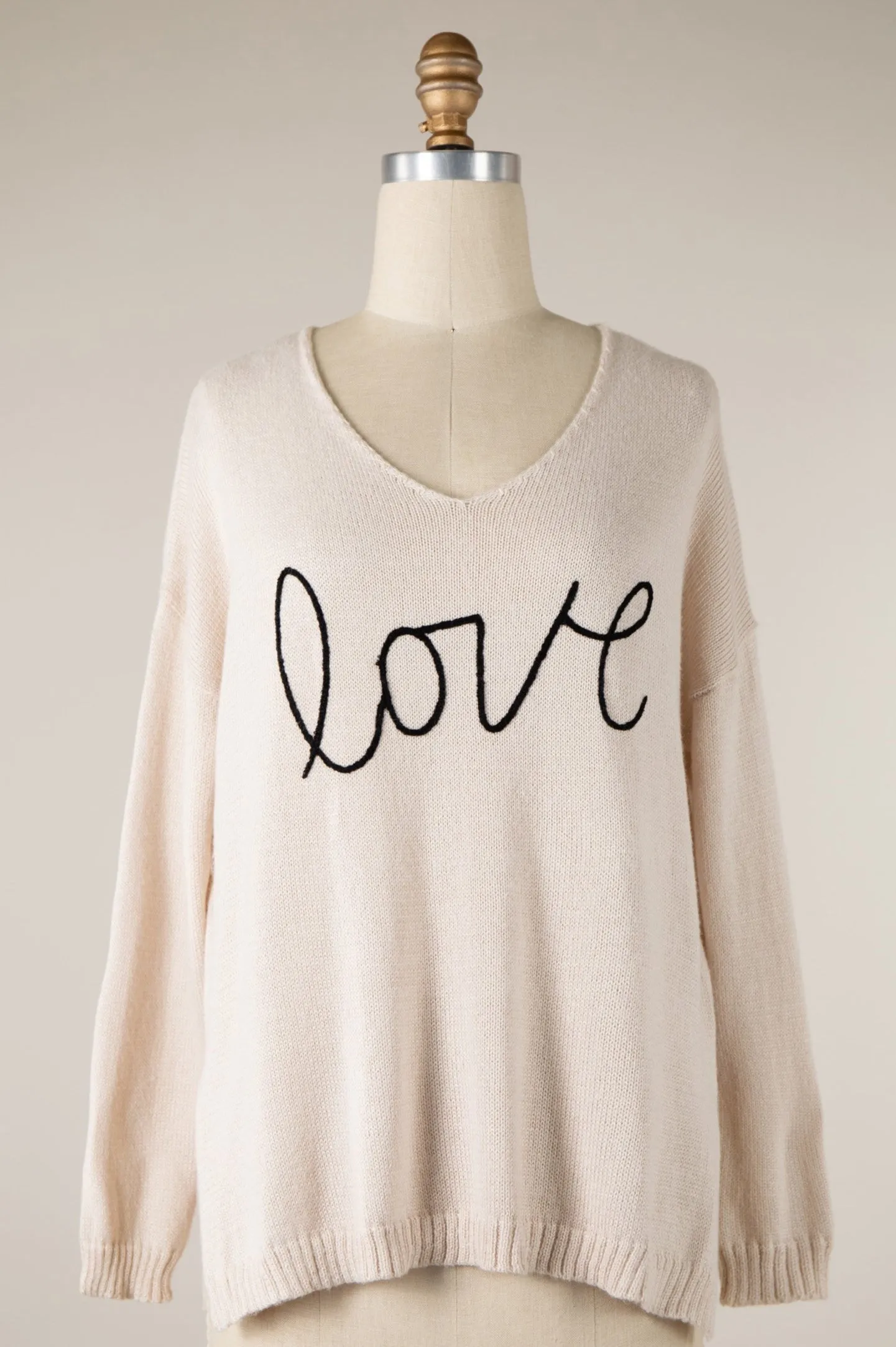 Love Script Knit Sweater