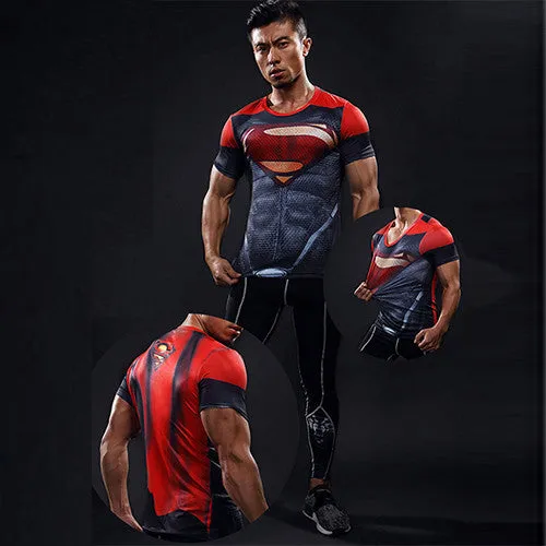 Men's Red Superman Compression T-shirt