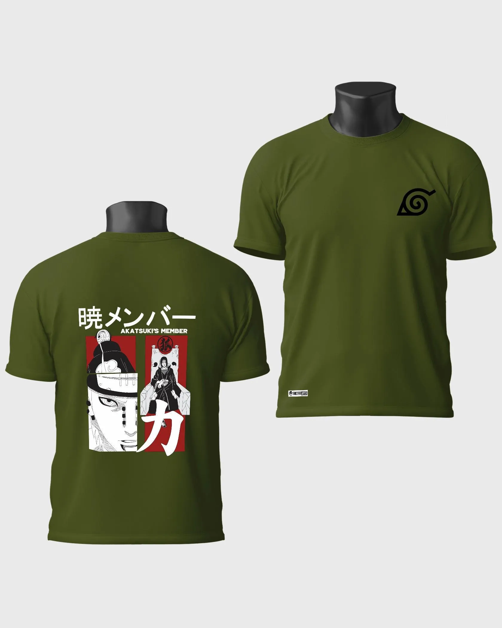 Mens Regular Tshirt Anime Naruto Akatsuki Member