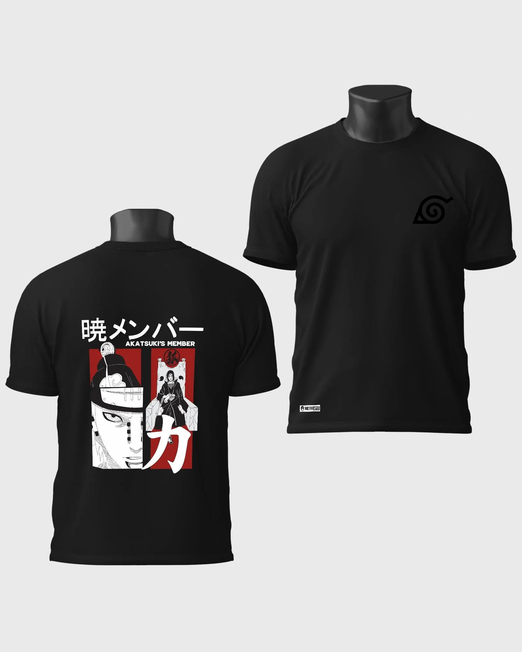 Mens Regular Tshirt Anime Naruto Akatsuki Member