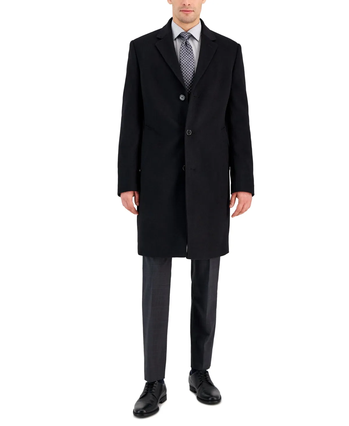 Michael Kors Mens Classic fit Overcoat Coat 38 R Black Solid