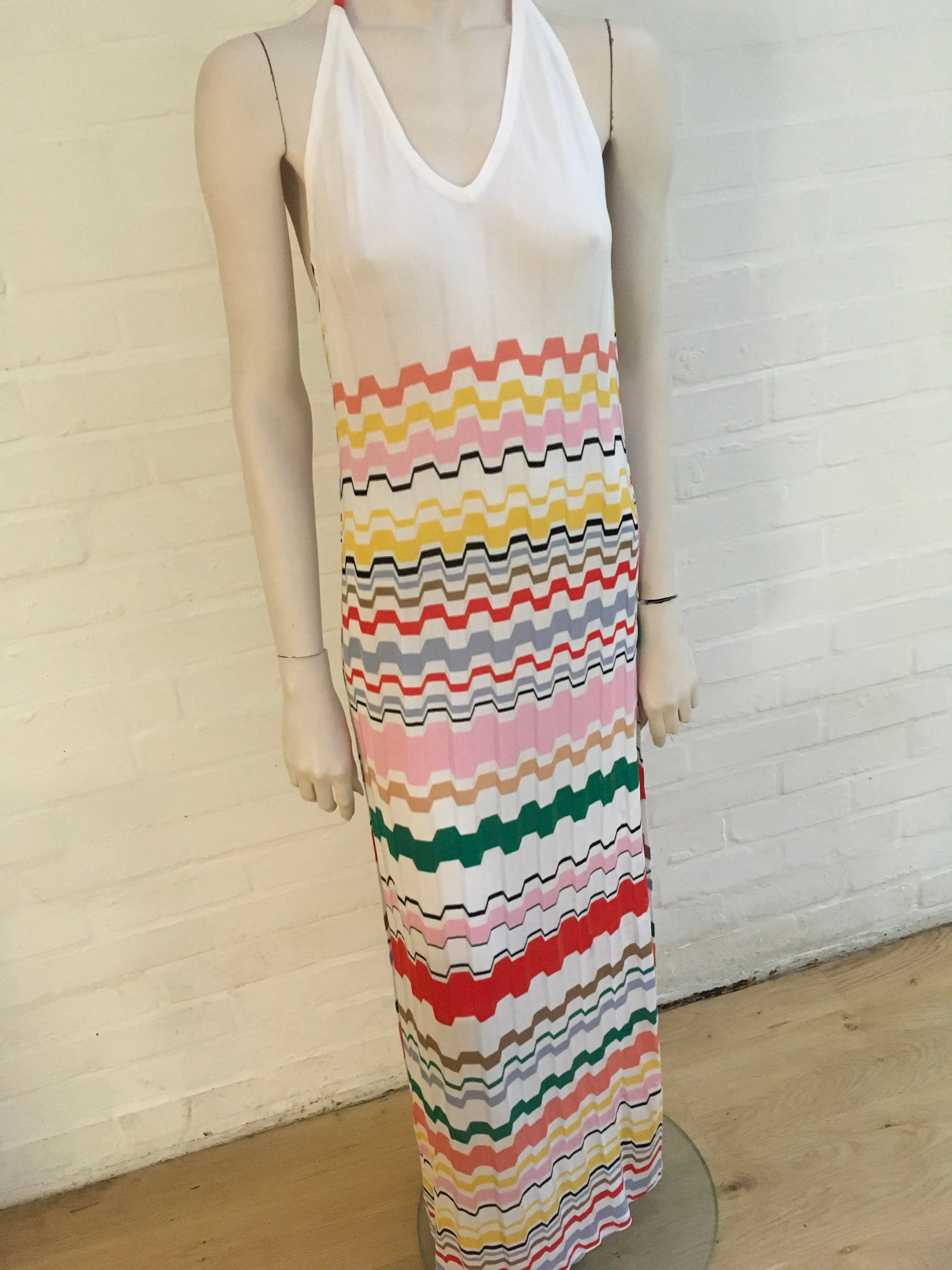 MISSONI MARE Geometric-knit maxi dress size I 44 UK 12 US 8  ladies